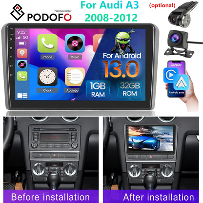 Touchscreen Autoradio – Multimedia Systeem – GPS Navigatie – CarPlay Android Auto – Canbus Interface – 9 Inch HD Scherm – Inclusief AHD Achteruitrijcamera & Microfoon