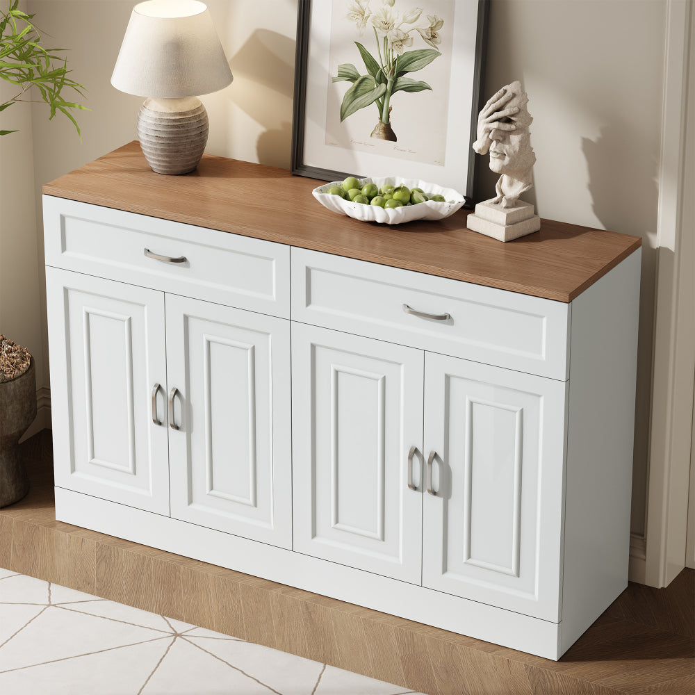 Dressoir – Sideboard – Opbergkast – Ladekast – Witte kast – 120 cm breed – Softclose deuren & laden