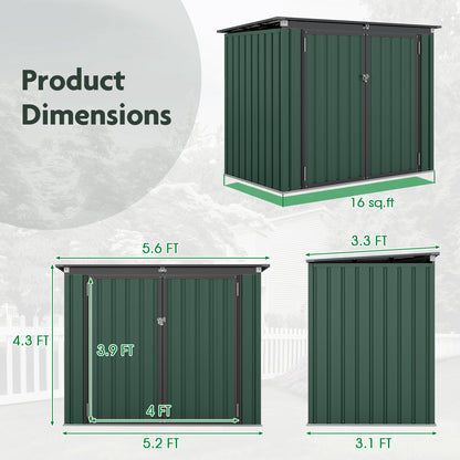 Buitenafvalbak – Tuinschuur – Opslagbox – Afvalcontainer – Tuinberging – Grote Lockable Buitenopslag – Gegalvaniseerd Stalen Frame – 172 x 95,5 x 130 cm