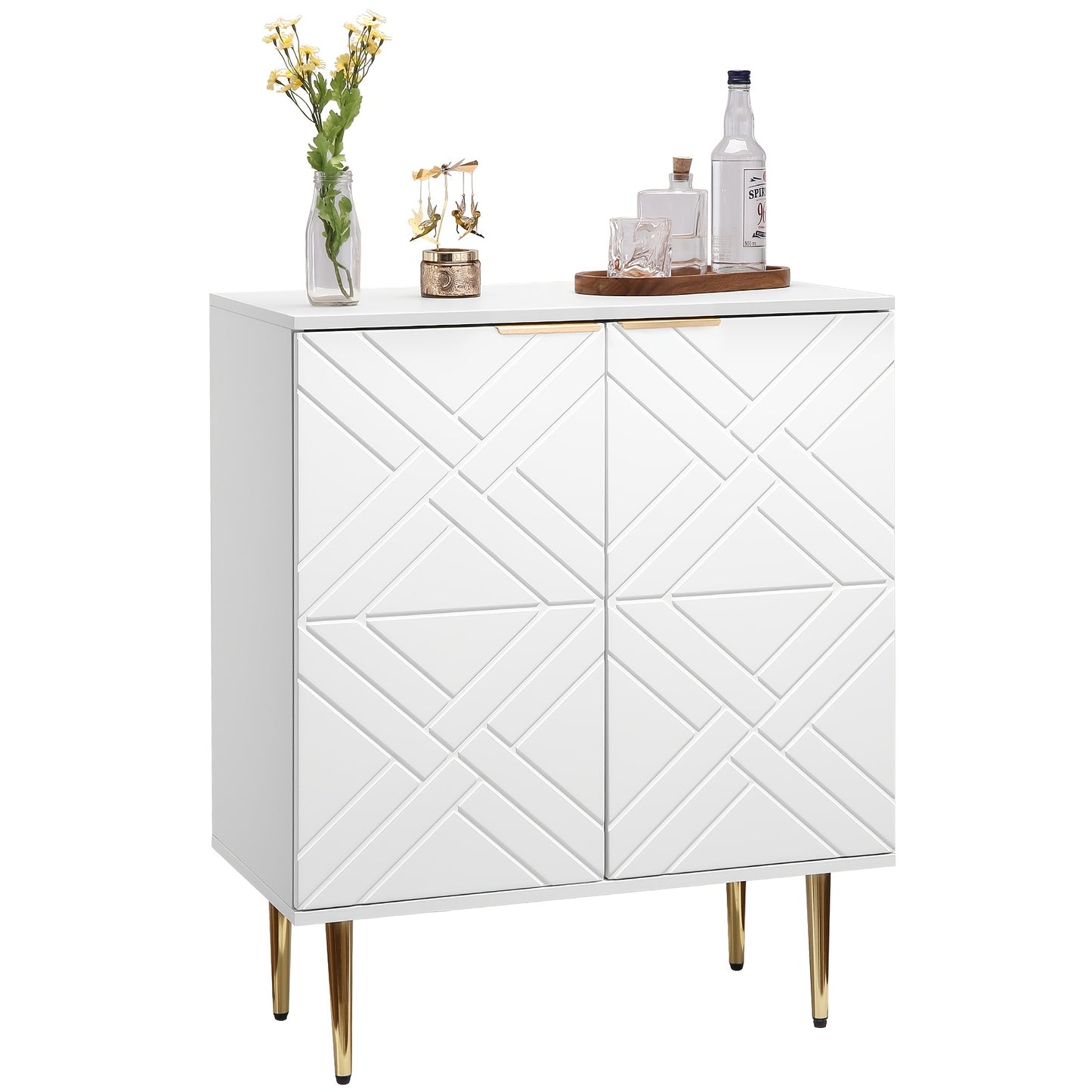 Halmeubel – Halkast – Opbergkast – Dressoir – Kast – Klassiek Design – Compact 74 cm – Vloerplaatsing – Voorgemonteerd – Zwart