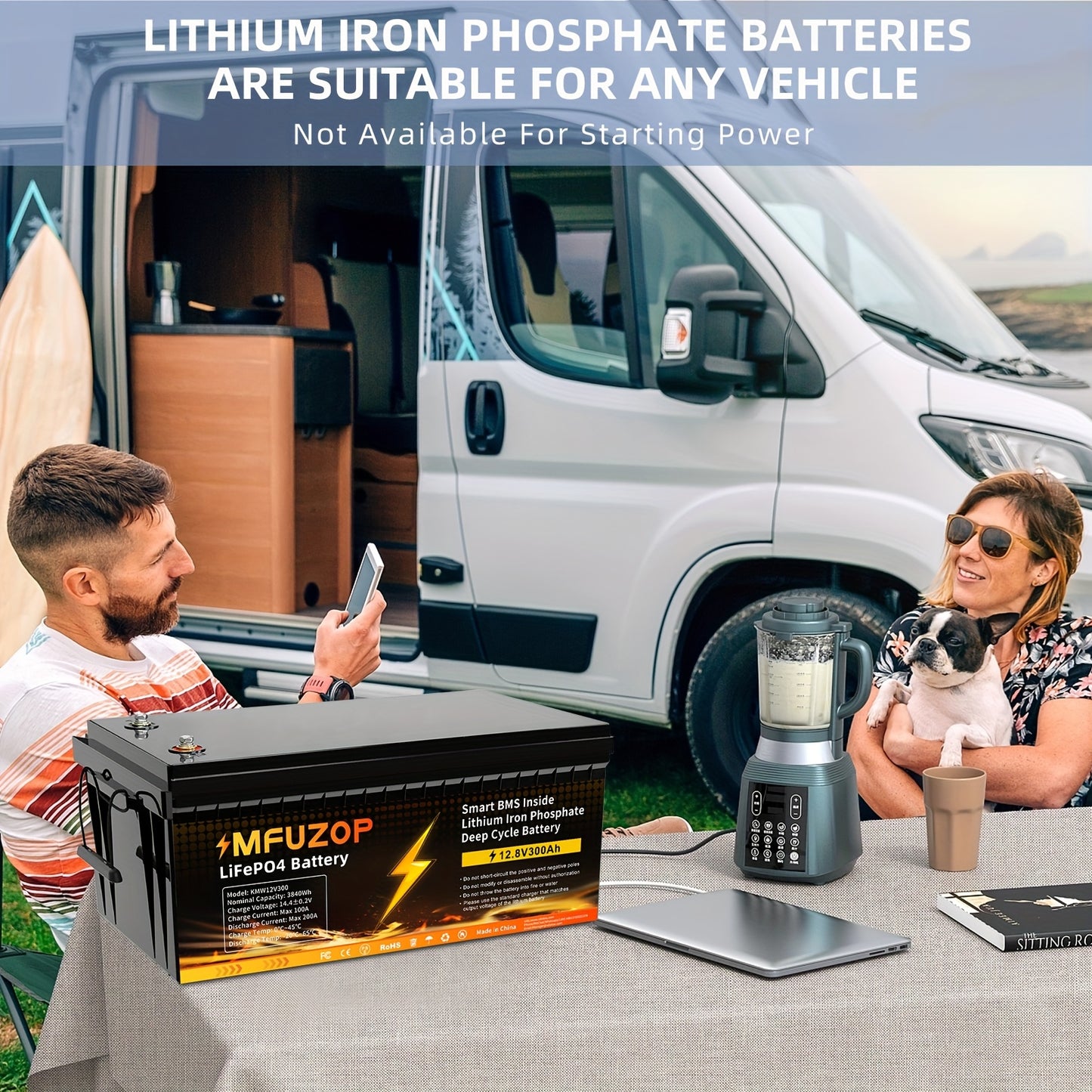 12V 300Ah Lithium-IJzerfosfaat Accu – LiFePO4 Batterij – Camper Accu – Caravan Accu – Energieopslag Accu – Intelligente BMS Bescherming – Langdurige Capaciteit