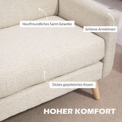 Bankstel 2-Zitsbank – Loveseat – Zitbank – Sofa – Tweezits – Fluweelzachte Polyester Bekleding – Stevig Houten Frame