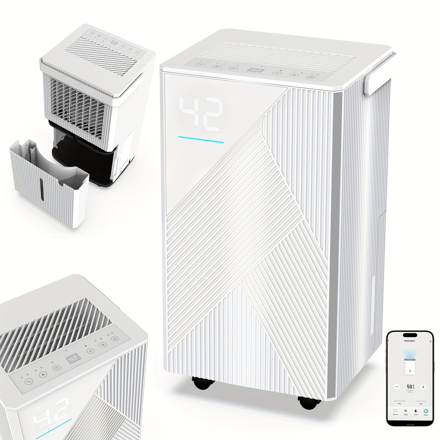 Luchtontvochtiger – Vochtvreter – Dehumidifier – Vochtverwijderaar – Wasdroger – 14L per Dag – Wi-Fi App Bedienbaar – Stil & Energiezuinig