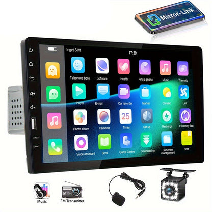 Autoradio – MP5 Speler – Auto Radio – 1 Din Radio – 9 Inch Touchscreen – 2.5D HD 1080P – Mirror Link – Inclusief Microfoon & Achteruitrijcamera