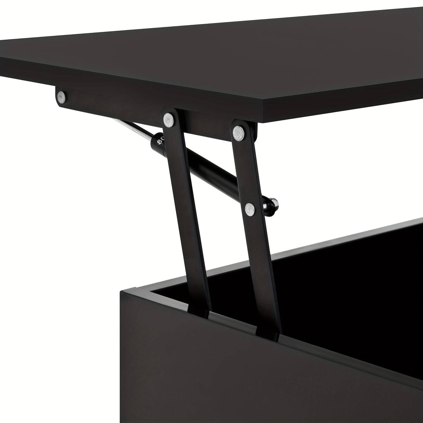 Salontafel – Koffietafel – Bijzettafel – Woonkamertafel – Tafel – Verstelbaar Hoogte – Met Lift-Top & Opbergruimte – Zwart Stalen Frame