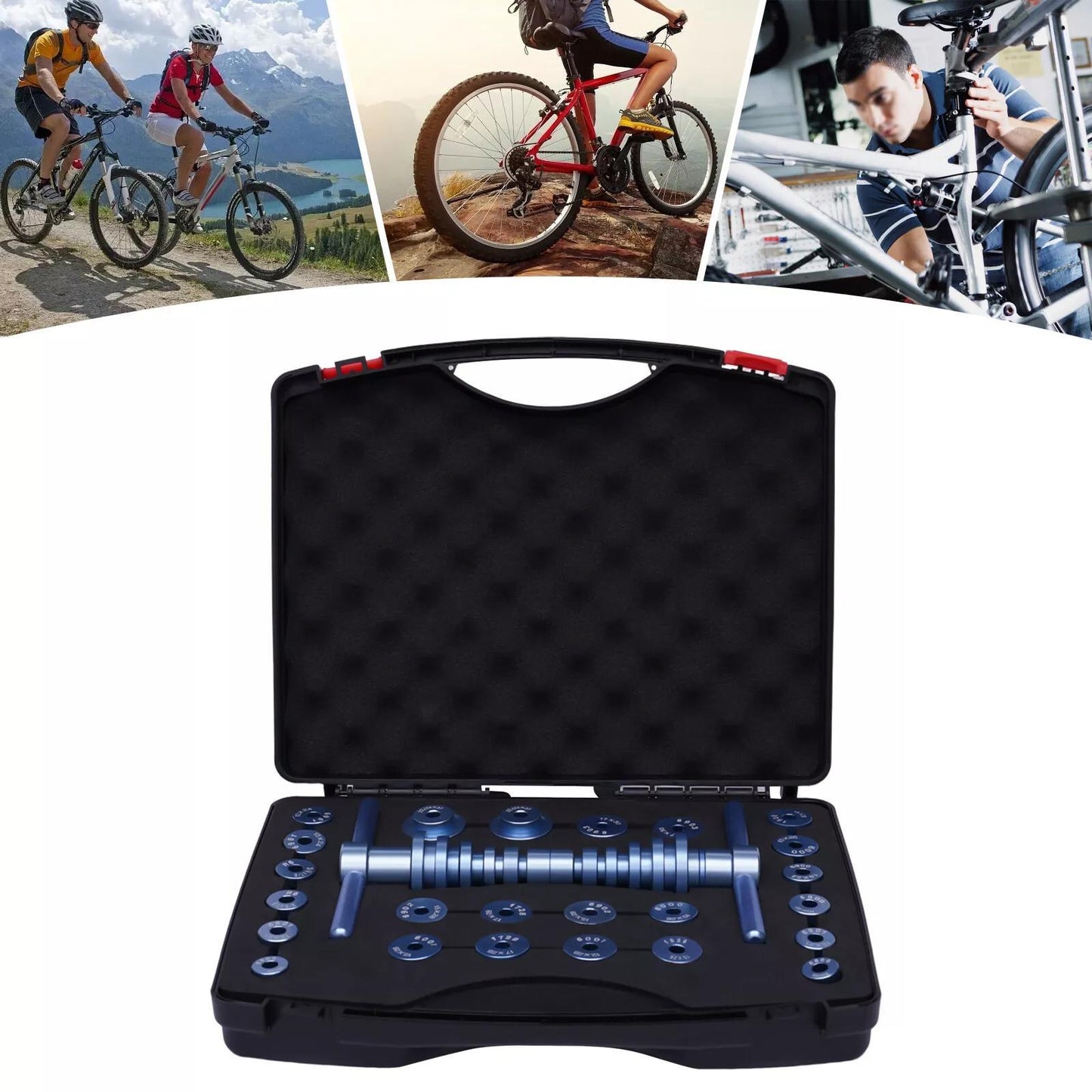Lagerpers – Fietslagerpers – Lagertrekker – Fietsgereedschap – Lagerinstallatieset – CNC Gefreesd – Aluminium & Staal