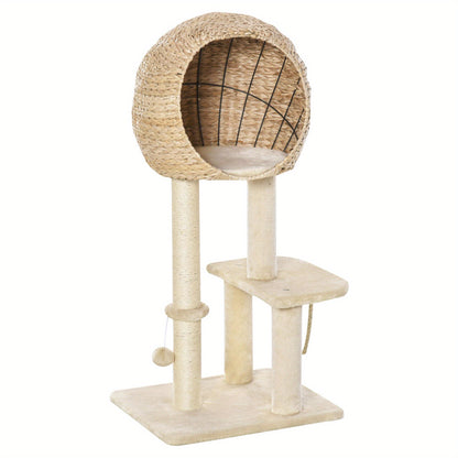 Kattenkrabpaal – Krabpaal – Krabmeubel – Kattenpaal – Kattenbed – Compact 100 cm – Duurzaam Sisalmateriaal