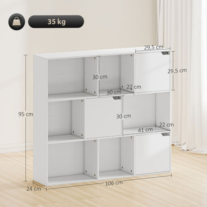 Boekenkast – Boekrek – Opbergkast – Wandkast – Vakkenkast – 9 Compartimenten – Metalen Frame – Direct Gebruiksklaar – Wit Design