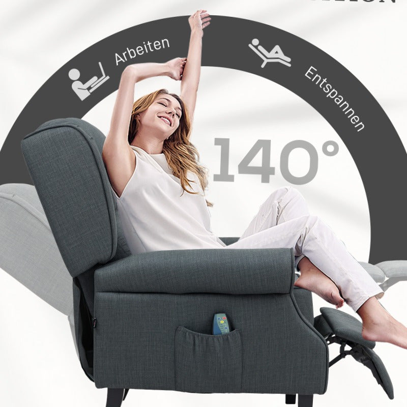 Relaxfauteuil – Relaxstoel – Fauteuil – TV-stoel – Ligstoel – Elektrisch Verstelbaar – Massage- en Warmtefunctie