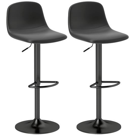 Barstoelen – Barkrukken – Barstoelen Set – Barkrukken Zwart – Barkrukken Met Rugleuning – Draaibaar – Kunstleren Bekleding – Stevig Metalen Frame