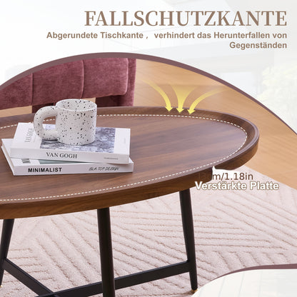 Salontafel Ovalen – Koffietafel – Bijzettafel – Tafel – Woonkamertafel – Bruin – Scandinavisch Design – Stevig Metalen Frame