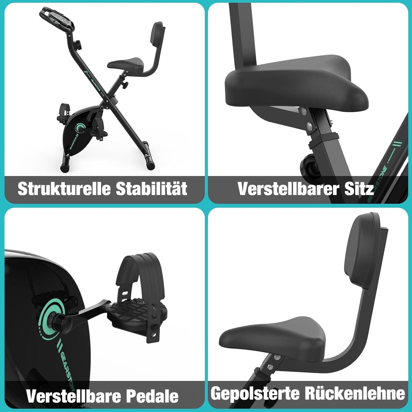 Hometrainer – Fitnessfiets – Opvouwbare Fiets – Indoorfiets – Trainingsfiets – 8 Weerstandsniveaus – Inklapbaar X-Frame tot 120 kg