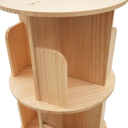 Boekenrek – Boekenkast – Wandrek – Boekenplank – Opbergkast – 6 Laags – 360° Draaibaar – Dennenhout