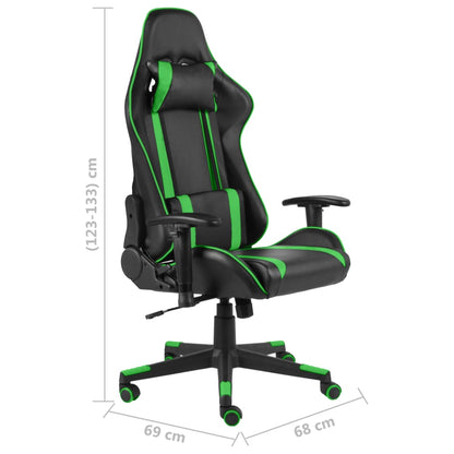 Gamingstoel – Gamestoel – Gaming Chair – Game Stoel – Bureaustoel – Hoge Rugleuning – Ergonomisch Met Kussens – Groen Zonder Voetsteun