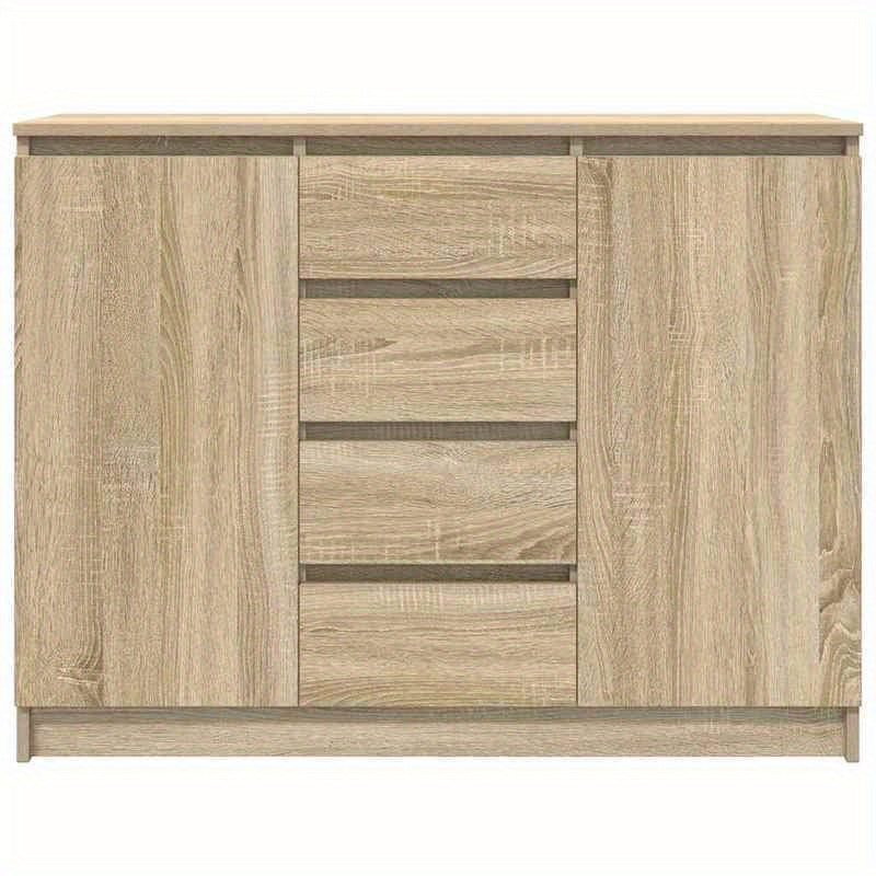 Sideboard with Drawers 100.5X35X76Cm Particle Board Sonoma Oak Color. Sideboards Provide Ample Storage Space to Keep Your Room Tidy And Organized, While Being Both Functional And Attractive.