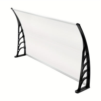 Deurkap – Deurafdekking – Deurblad – Deurzonwering – Deurbladkap – Transparant Zwart – 90x150 cm – Polycarbonaat & Polypropyleen