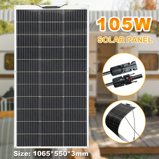 Zonnepaneel – Solar Panel – Powerbank – Zonne-energie – Solar Charger – Flexibel & Draagbaar – 105W Monokristallijn Hoog Rendement