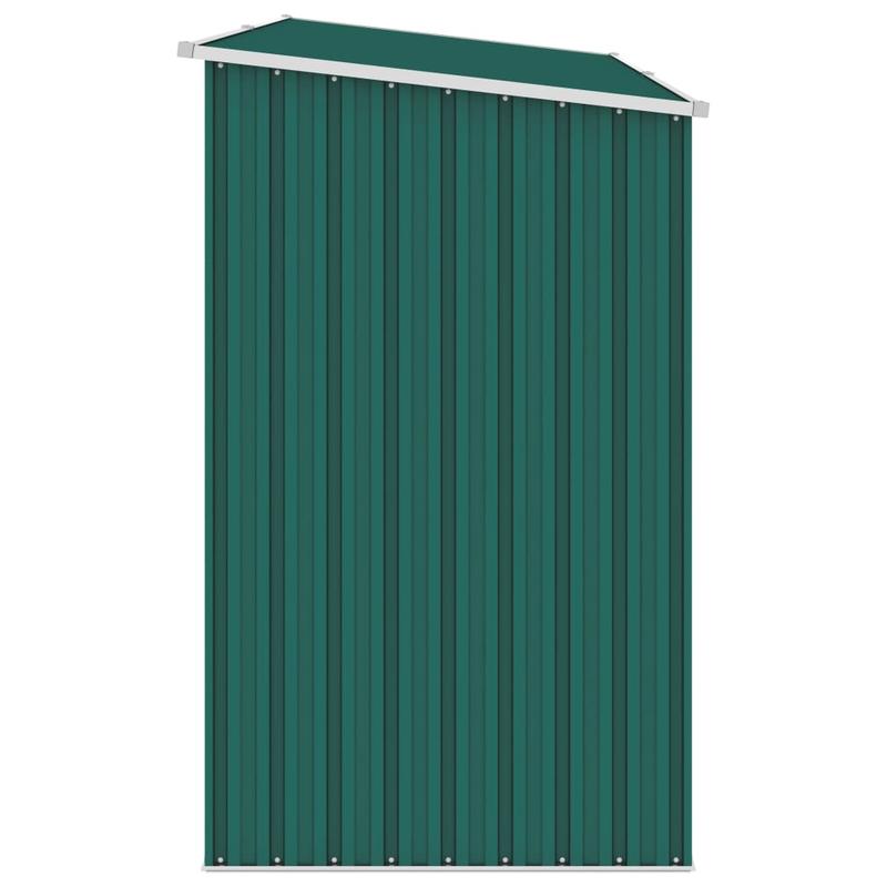 Tuinschuur Brandhoutopslag – Houtopslag Tuinhuis Schuur Houtberging – Groen – Gegalvaniseerd Staal – 245x98x159 cm – Weerbestendig & Ventilatie