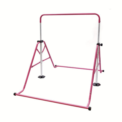 Turnstok – Gymnastiek Bar – Klimrek – Fitness Bar – Turnrek – Verstelbaar 115-155 cm – Stevig Stalen Frame Rosa