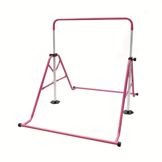 Turnstok – Gymnastiek Bar – Klimrek – Fitness Bar – Turnrek – Verstelbaar 115-155 cm – Stevig Stalen Frame Rosa