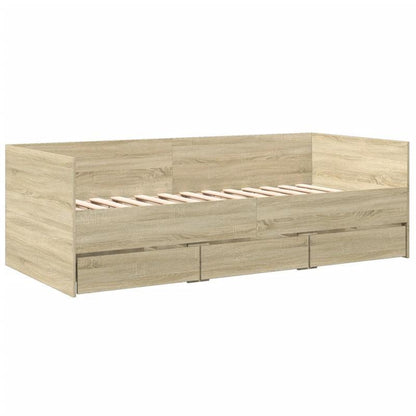 Bedbank – Daybed – Slaapbank – Logeerbed – Sofa – Sonoma Eiken – 75x190 cm – Met Opberglades