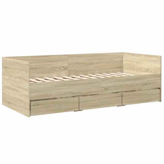 Bedbank – Daybed – Slaapbank – Logeerbed – Sofa – Sonoma Eiken – 75x190 cm – Met Opberglades