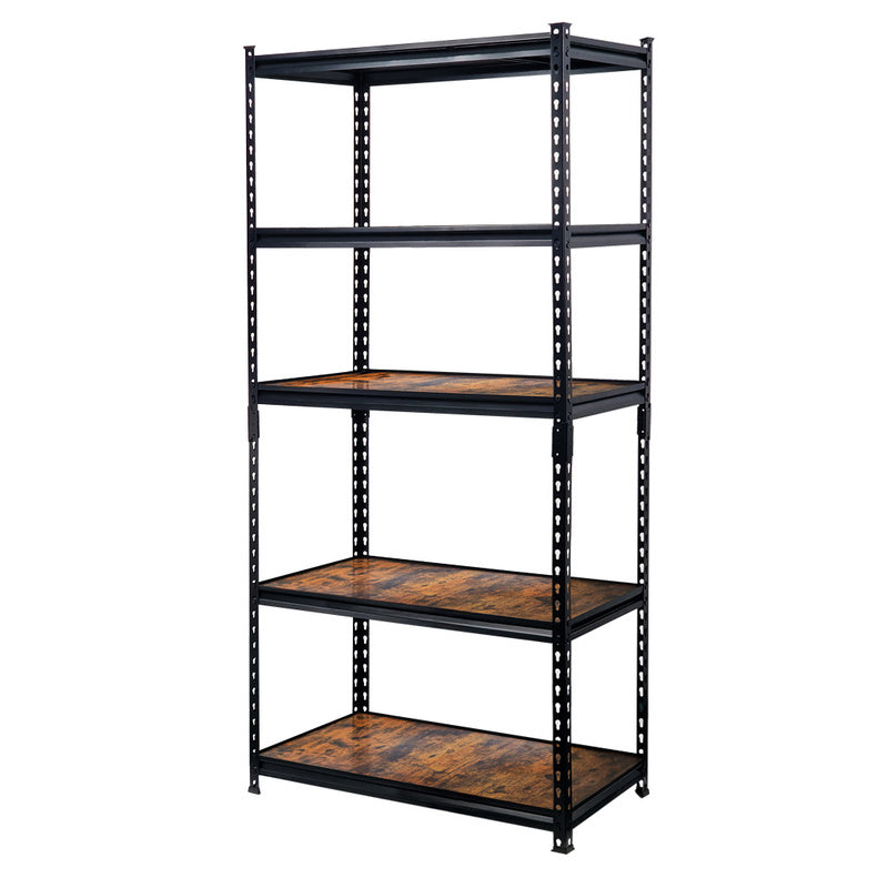 Mega-M Pro Loft Warehouse Shelf, H-180 Cm L-90 Cm G-40 Cm, 5 Shelves with 6.2 MmWood Veneer (275Kg) Black N