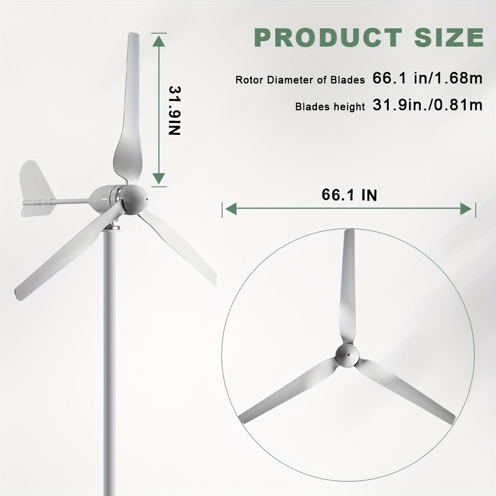 Windturbine – Windmolen – Windturbine Generator – Windenergie – Horizontale As – 1500W Vermogen – MPPT Controller – Laag Geluidsniveau – Duurzame Metalen Behuizing