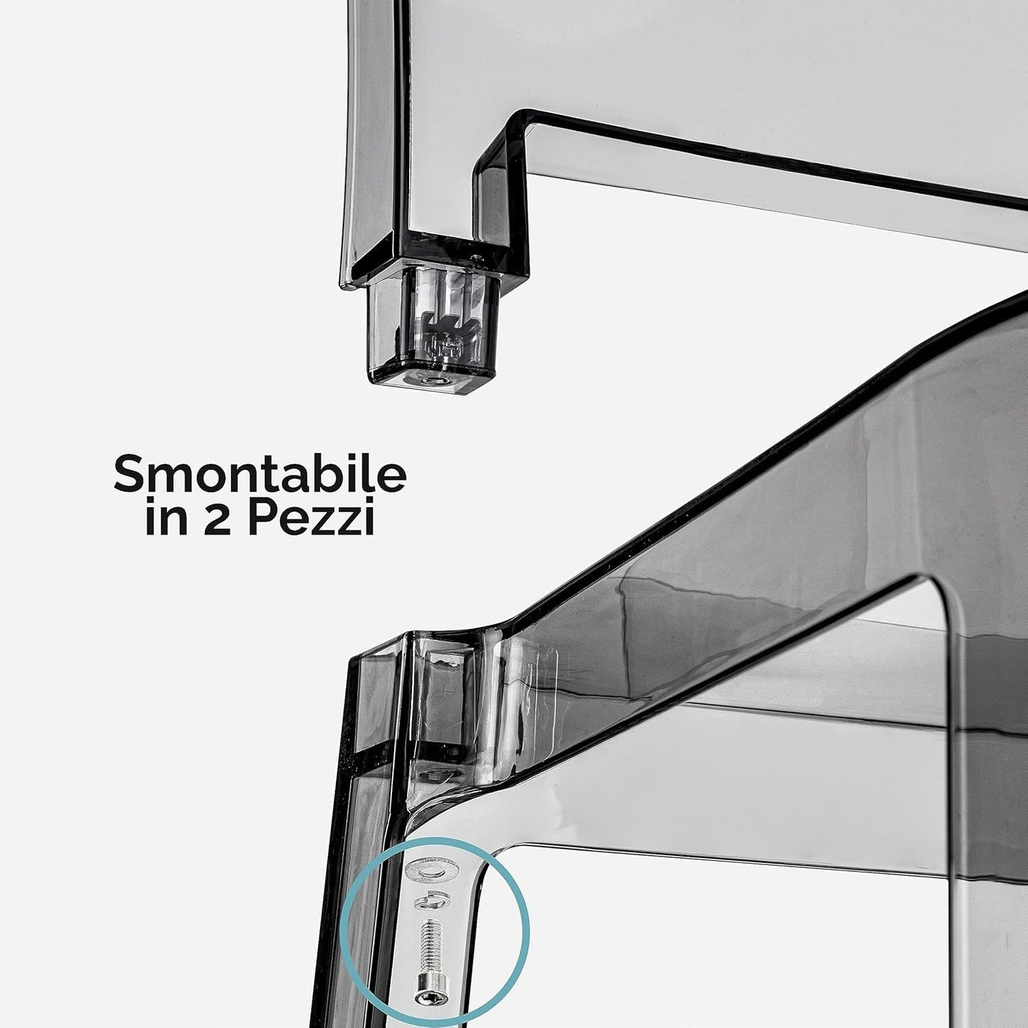 Kunststof Stoel – Transparante Stoel – Kuipstoel – Kruk – Eetkamerstoel – Ergonomische Gebogen Rugleuning – Duurzaam Polycarbonaat – Set van 4