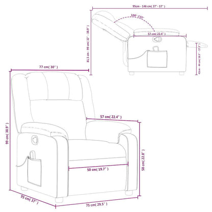 Elektrische Relaxstoel – Fauteuil – Lumbar Stoel – Relaxfauteuil – Ruststoel – Crème Kleur – 6-Punts Massagefunctie – Elektrisch Verstelbaar Tot 135°