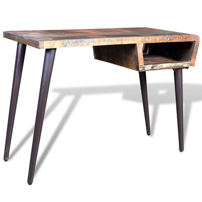Bureau – Werkplek Tafel – Schrijfmeubel – Computertafel – Studieplek – Gerecycled Houten Blad – Stevige Metalen Poten