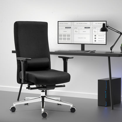PU Bureaustoel – Computerstoel – Gamestoel – Werkstoelen – Draaistoel – Ergonomisch Recliner – Grote Hoge Rugleuning – Met Voetensteun – Wit