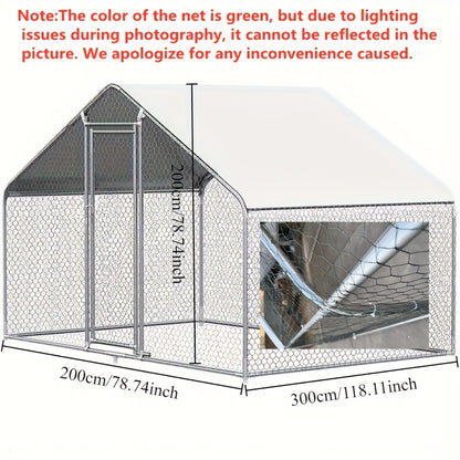 1pac Walk-in Chicken Coop for 20-40 Chickens, Large Metal Poultry Cage Run with Waterproof Cover, Outdoor Backyard Chicken House for Small Animals, Chicken Coop for Small Animals