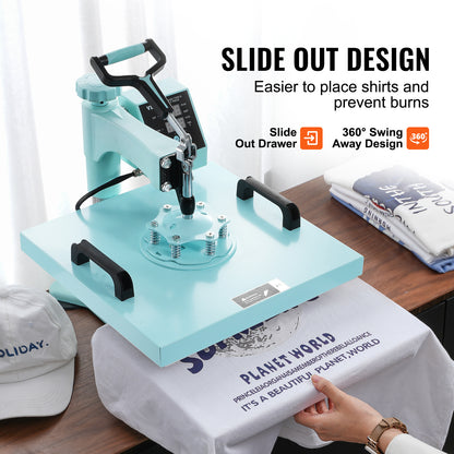 Transferpers – Hittepers – Heat Press – Warmtepers – Drukpers – 8-in-1 Multifunctioneel – Groot Persoppervlak 38x38 cm