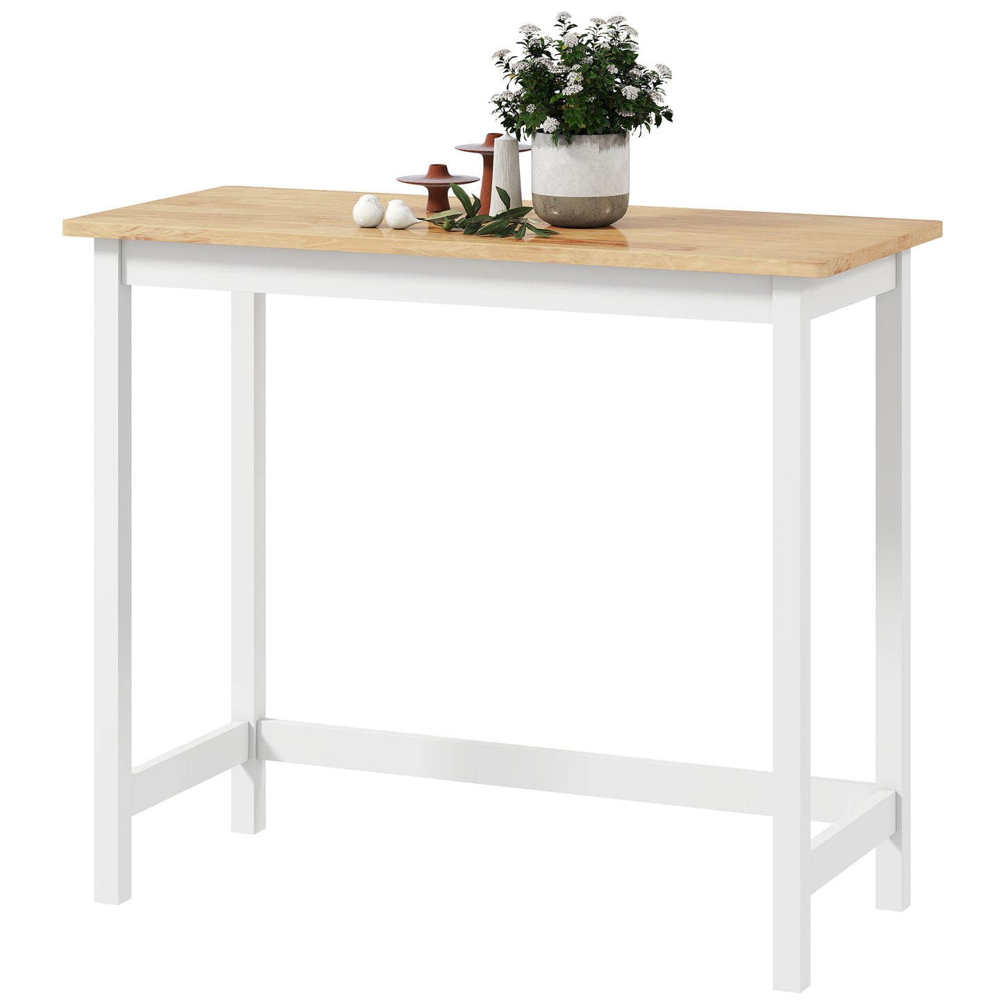 Koffietafel – Salontafel – Bijzettafel – Tafel – Compacte Tafel – Eikenlook – Wit Onderstel – Compact Formaat voor Kleine Ruimtes – Stevige Constructie
