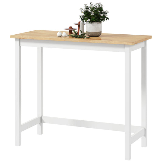 Koffietafel – Salontafel – Bijzettafel – Tafel – Compacte Tafel – Eikenlook – Wit Onderstel – Compact Formaat voor Kleine Ruimtes – Stevige Constructie