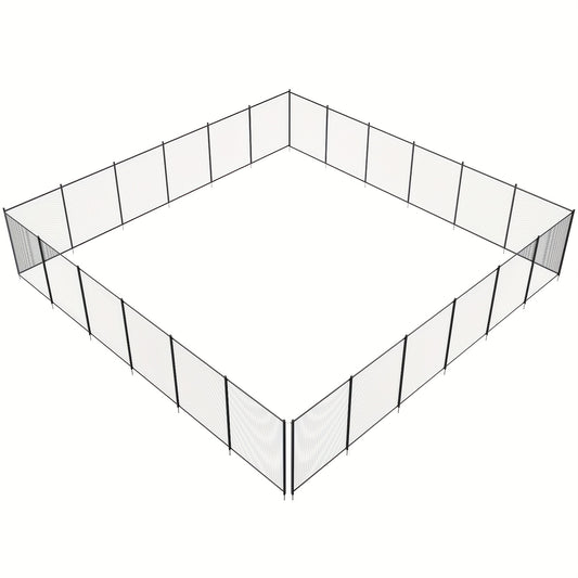 Zwembadhek – Zwembadafsluiting – Pool Fence – Veiligheidshek – Zwembadomheining – Zwart Gecoat Roestvrij Staal – 4x72FT (121,92x2194,56 cm) – Kindveilig & Eenvoudige Installatie