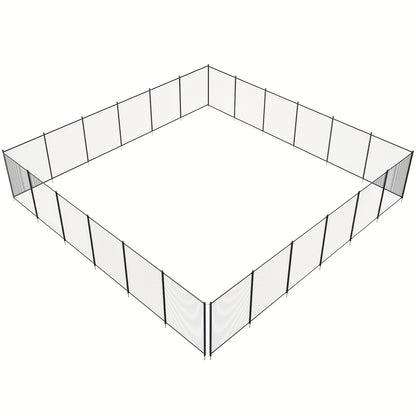 Zwembadhek – Zwembadafscheiding – Zwembadomheining – Pool Fence – Veiligheidshek – 4x72FT Zwart Roestvrijstaal – Duurzaam Materiaal – Eenvoudige Draadtensionering