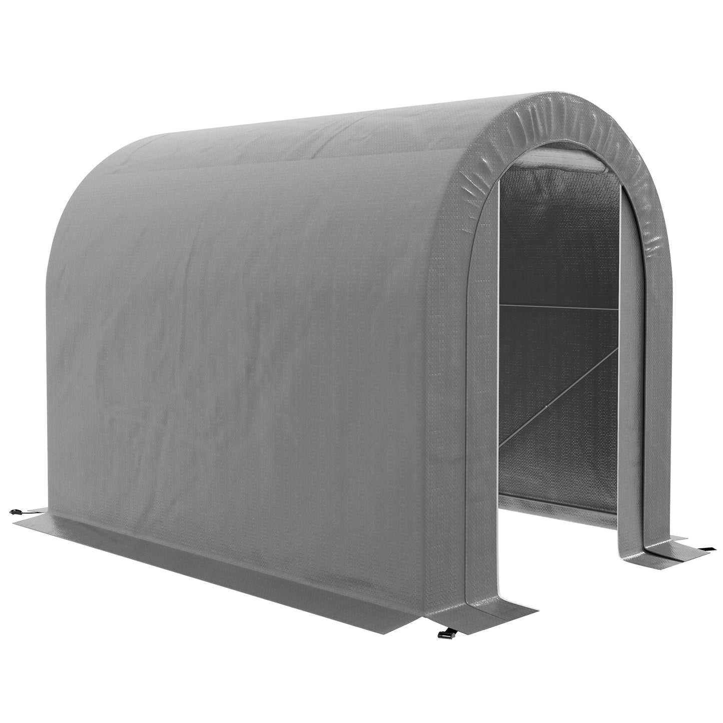 Tuinhuis – Fietsenstalling – Tuinschuur – Buitenberging – Opslagtent – Met Gegalvaniseerd Stalen Frame – Afm. 240x160x190 cm – Grijs – Waterbestendig – Stevig