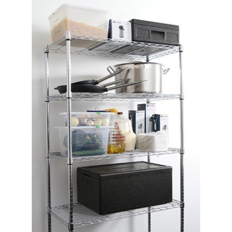 5-laags Opbergrek – Opbergkast – Stellingkast – Opslagrek – Opbergplank – Verstelbare Planken – Maximaal 80 kg Draagkracht – Chroomstaal Zwart 91x45x183 cm