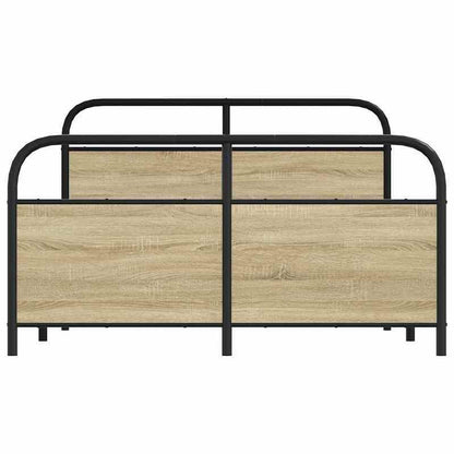 Single bed, Sonoma oak metal structure without mattress 140x200cm