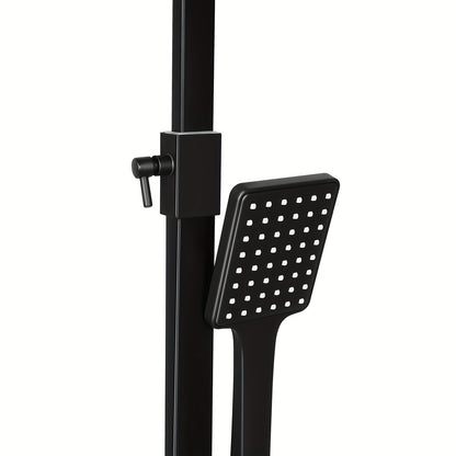 GDRASUYA10 30cm Black Shower Set, Wall Mount Square Rainfall Shower System, Stainless Steel, Polished Finish, Non-Electric Rain Shower and Handheld Shower Combo, for Home, Bathroom, School, Spa, Hotel