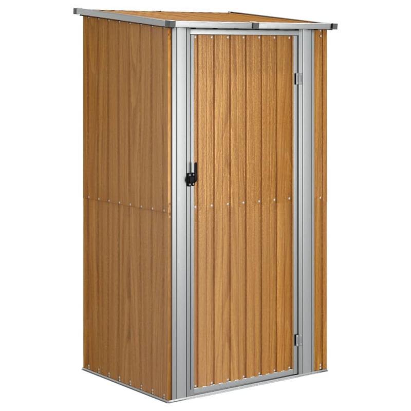 Tuinhuisje – Tuinberging – Tuinschuur – Gereedschapshuisje – Tuinkast – Gegalvaniseerd Staal – Weerbestendig & Verplaatsbaar – Bruin – 118,5x97x209,5 cm