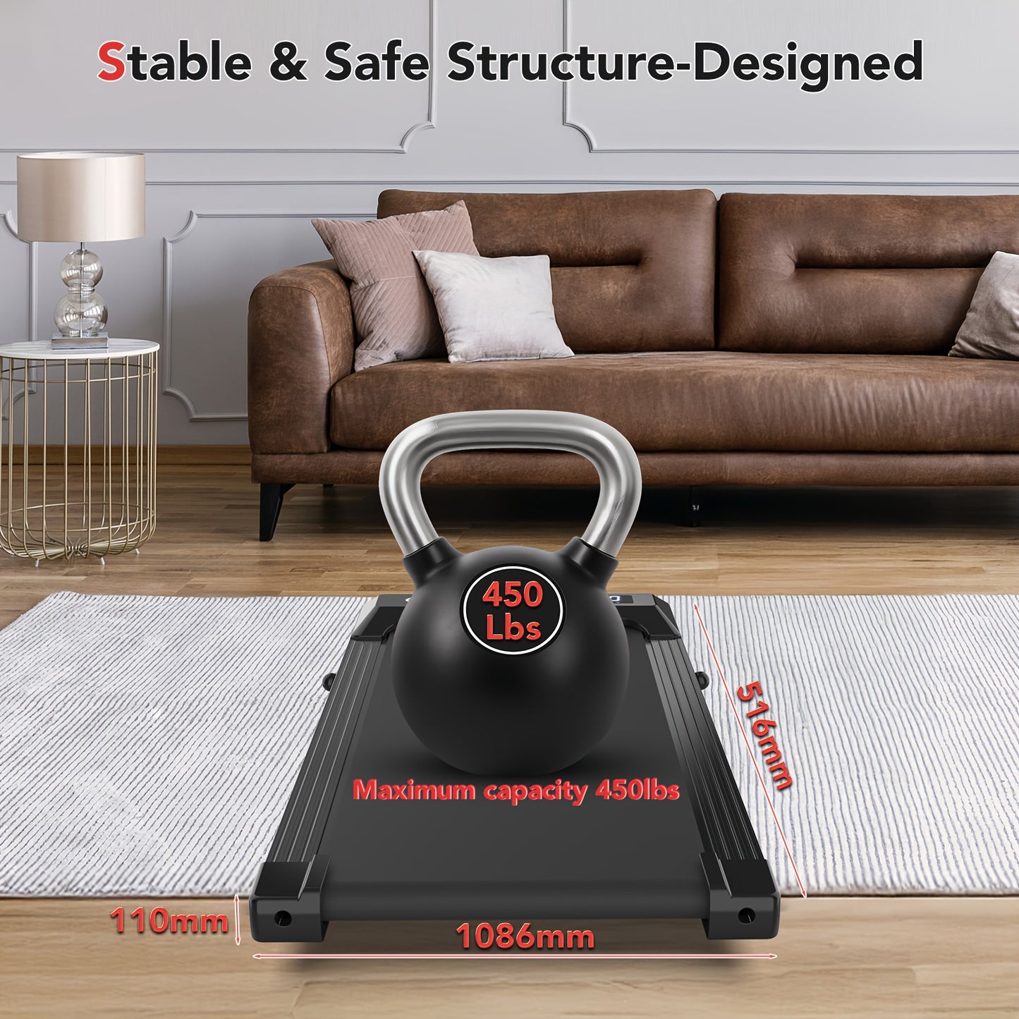 Loopband – Wandelband – Walkingpad – Treadmill – Fitnessapparaat – Inklapbaar – 3 Hellingsstanden – Stille Motor – App & Afstandsbediening – Ingebouwde Speakers – Countdown Modi – Max 100 kg
