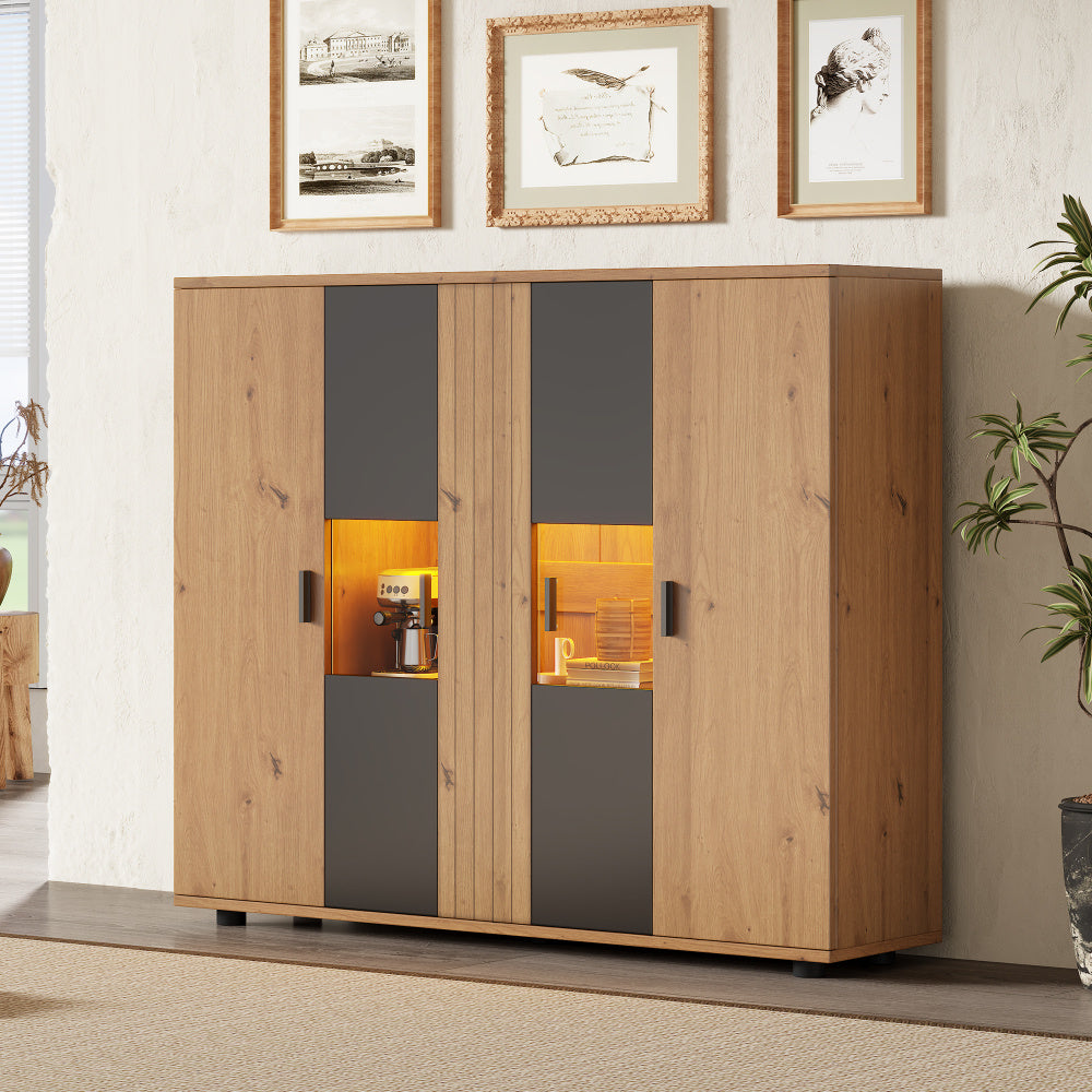 Dressoir – Buffet – Sideboard – Opbergkast – Commode – 140x35x113 cm – Verstelbare Vakken – 4 Deuren