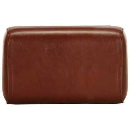 Gymnastics bench 38cm real leather and solid mango wood brown