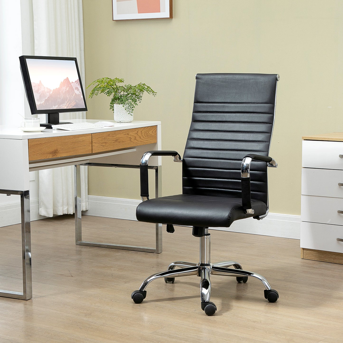 Bureaustoel – Office Chair – Kantoorstoel – Draaistoel – Ergonomische Stoel – Verstelbare Zithoogte – PU Kunstleer Met Foam Vulling