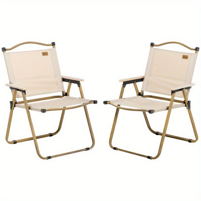 Inklapbare Campingstoel – Vouwstoel – Buitenstoel – Tuinstoel – Vissersstoel – Stalen Frame – Houtlook Design