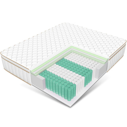 7-Zone Pocketvering Matras – Pocketveer Matras – 7 Zones Matras – Ergonomische Matras – Stevige Matras – H3 Stevigheid – Afneembare Wasbare Hoes – 22 of 25 cm Dikte