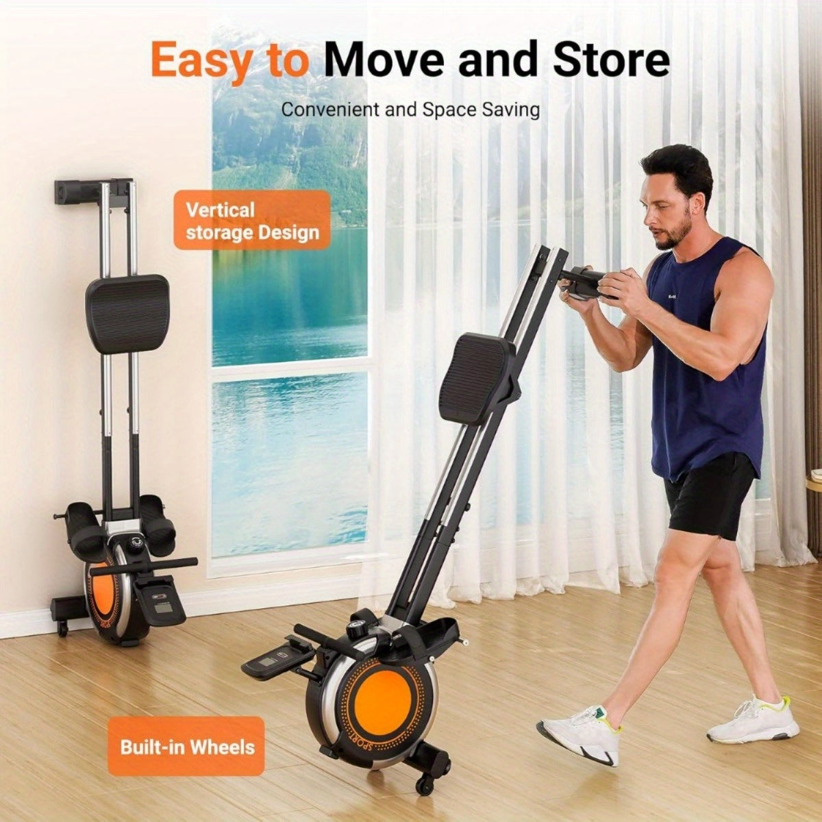 Roeimachine – Roeitrainer – Fitness Roeier – Cardio Machine – Workout Apparatuur – Compact Ontwerp – Duurzaam Wolfraamstaal